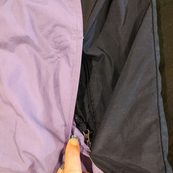 LL Bean Jacket Kid's Medium 10/12 Purple Full Zip Windbreaker Zip Pockets Hooded - Picture 8 of 11